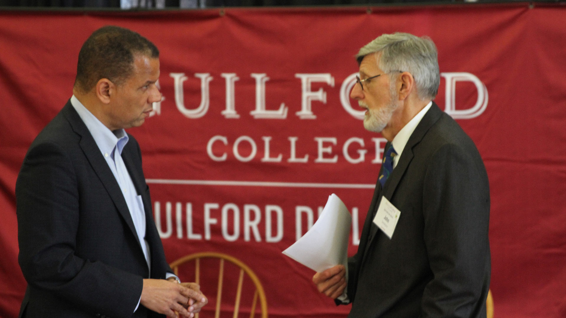 Kyle Farmbry, Guilford College President, and John Jenkins of Cone Health