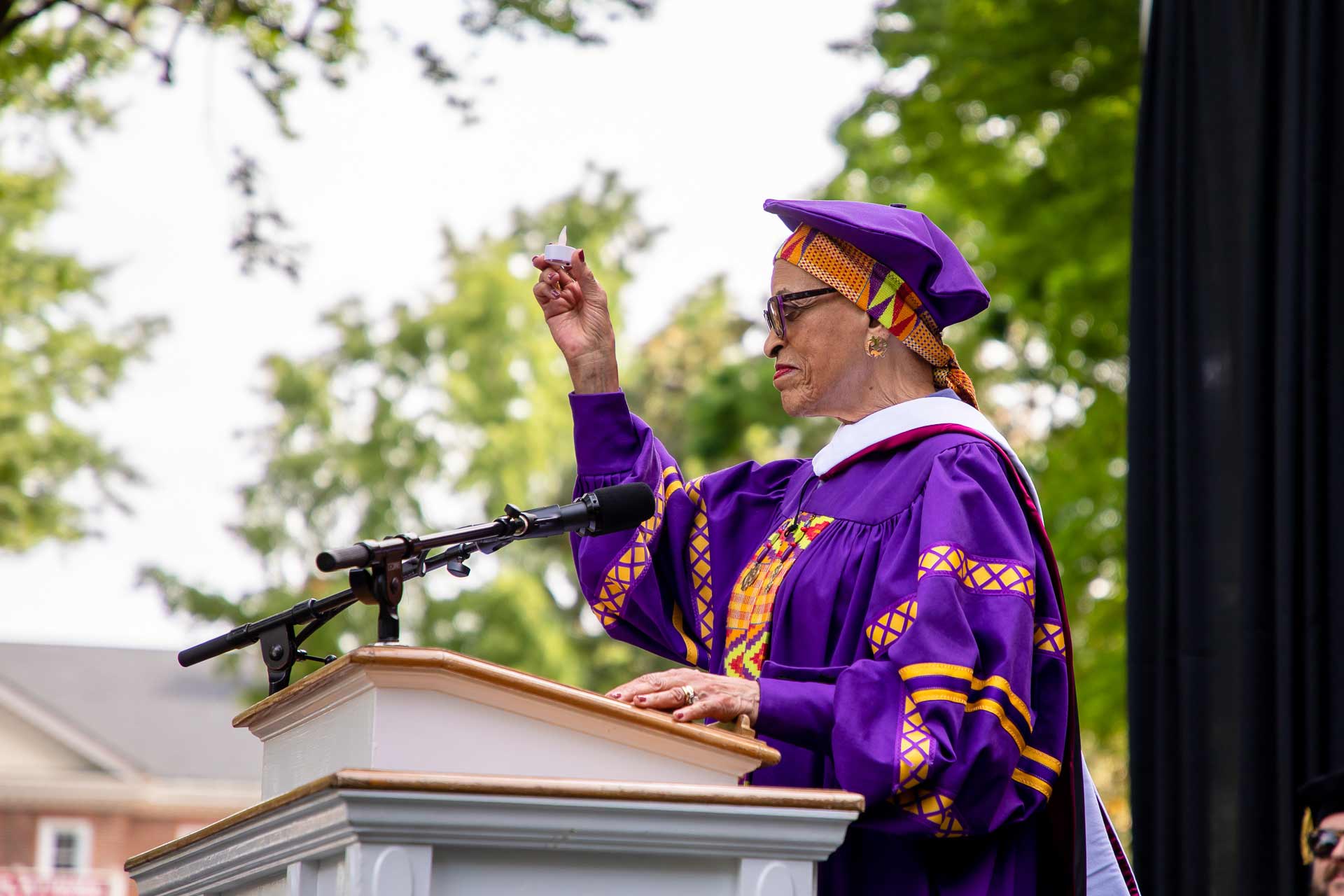 Dr. Johnnetta Betsch Cole speaks at Commencement.