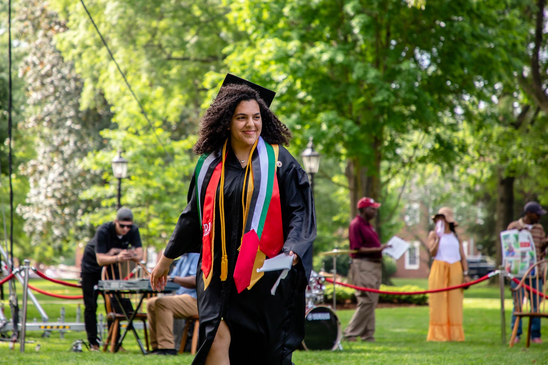 Speaker for the Class Kristy Mirabo Shammas '19 heads to the Commencement stage.
