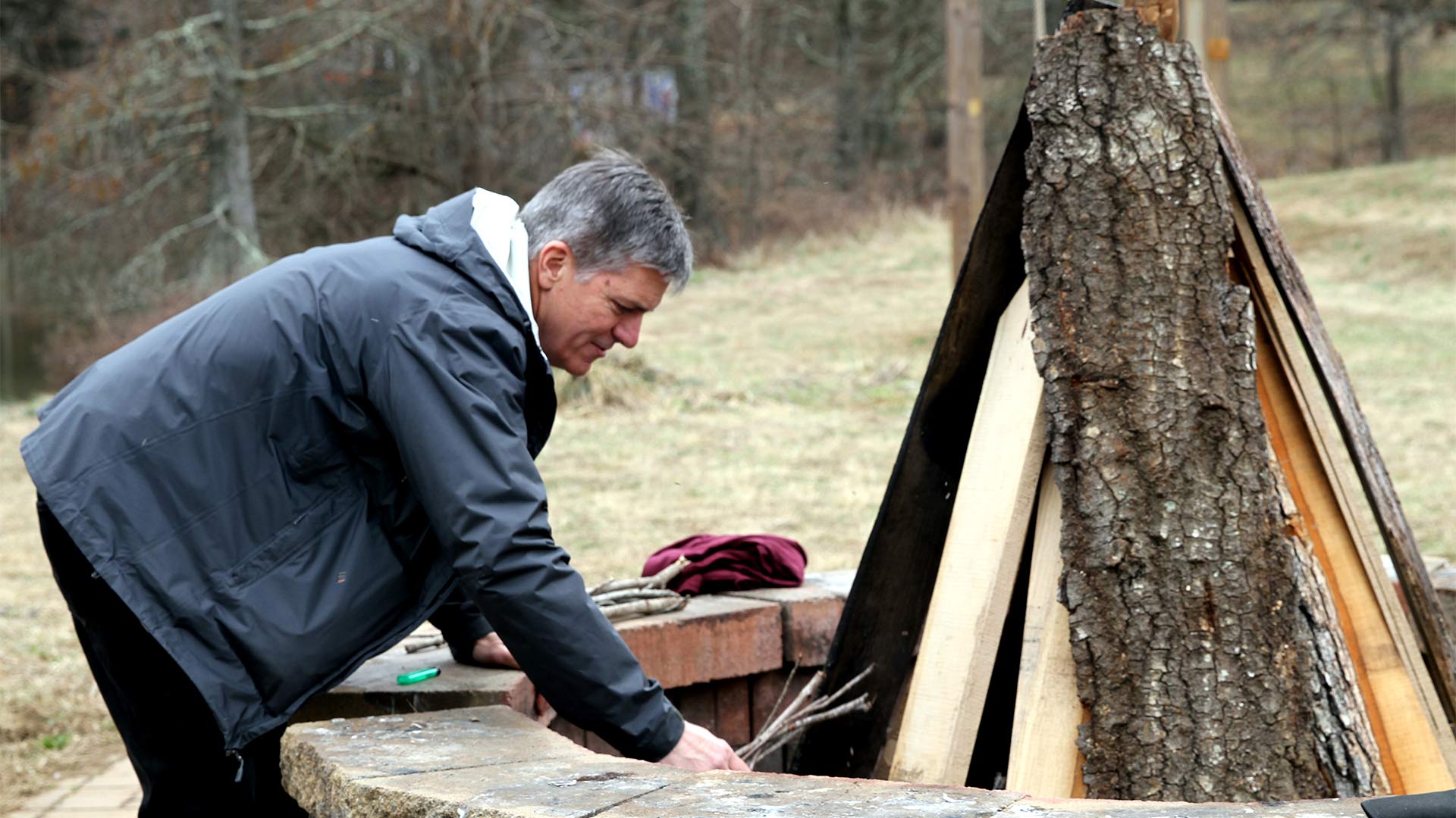 Once the bonfire was roaring, thanks to help from Professor of English Jim Hood, there were marshmallows to toast.