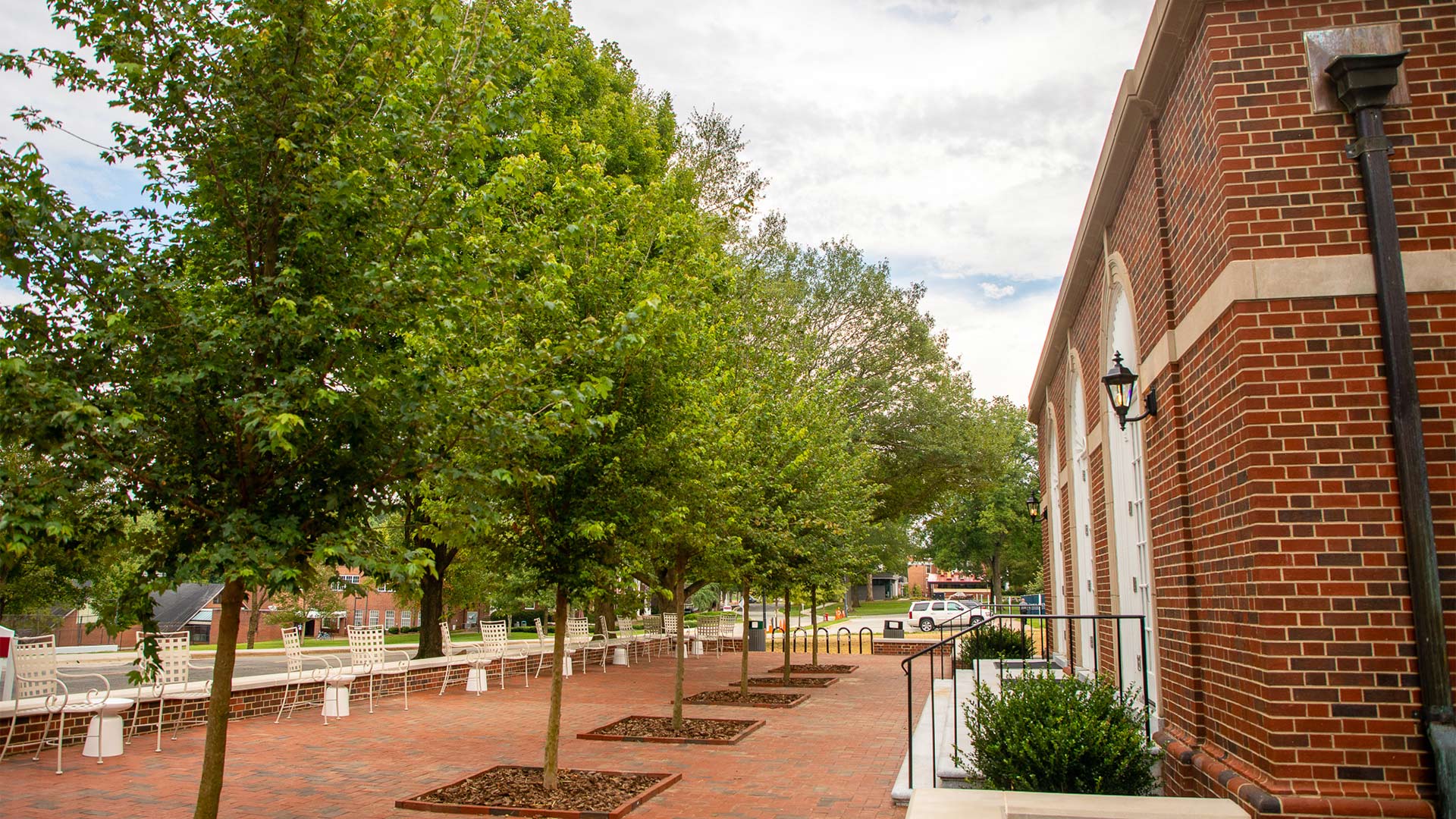 Photo showing east entry to Milner Hall.