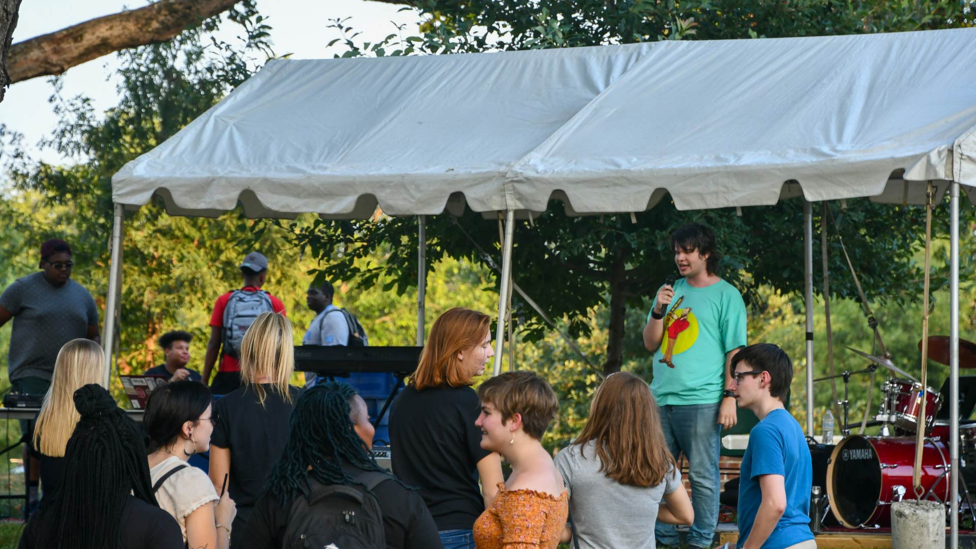 Students sing onstage at EdgeFest.