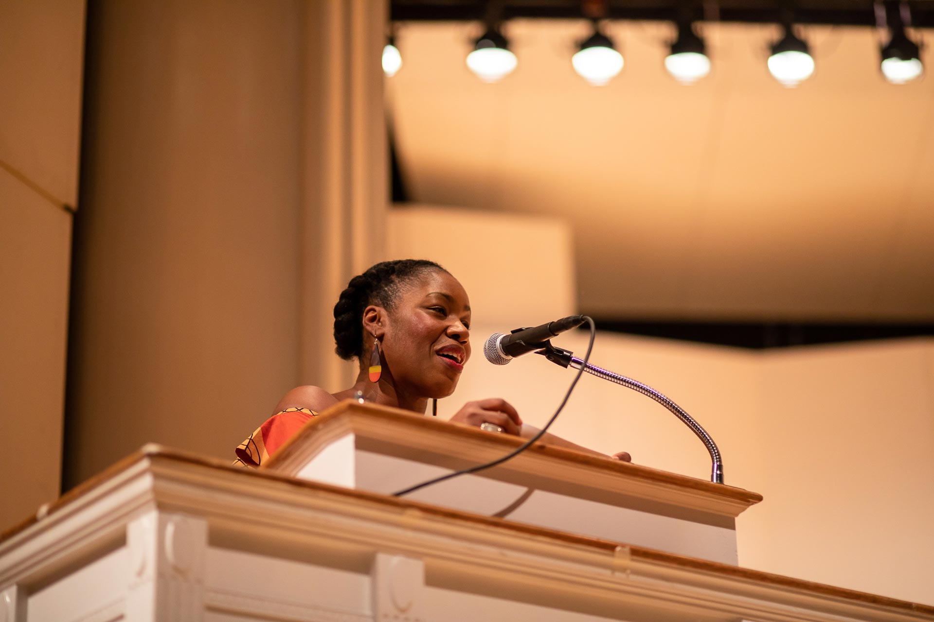 Associate Vice President of Diversity, Equity, and Inclusion Krishauna Hines-Gaither giving the closing remarks.