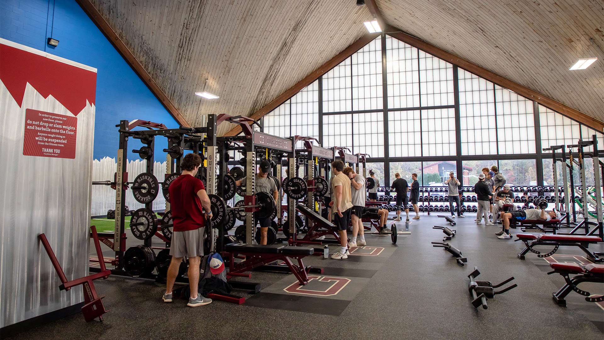 The upgraded fitness center provides a place for student-athletes, their teams, and the greater Guilford community to gather and exercise.