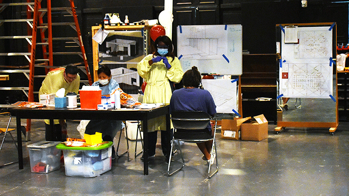 Students are tested for COVID-19 as part of the move-in process.