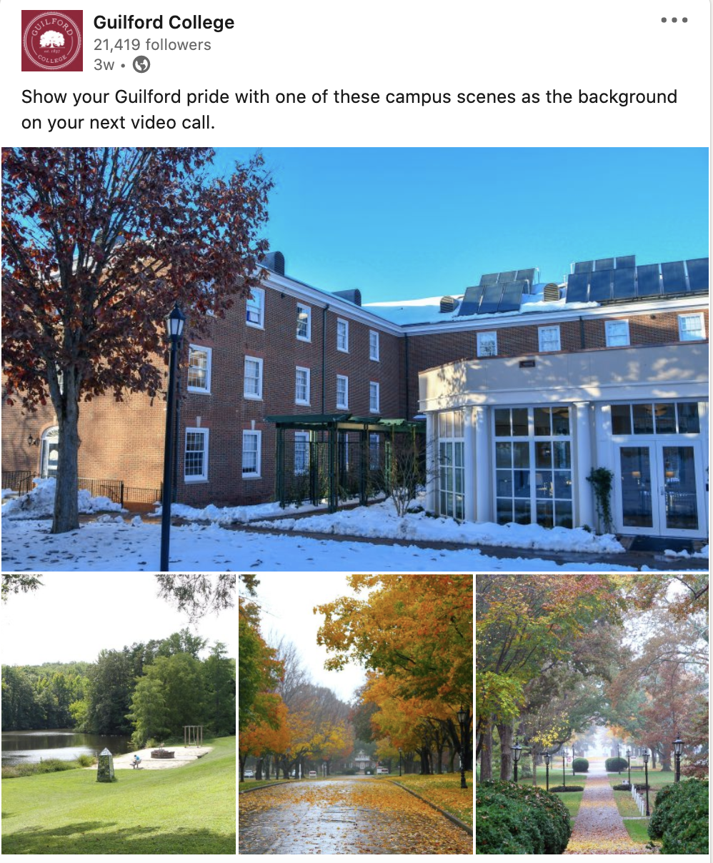 Guilford College LinkedIn Post