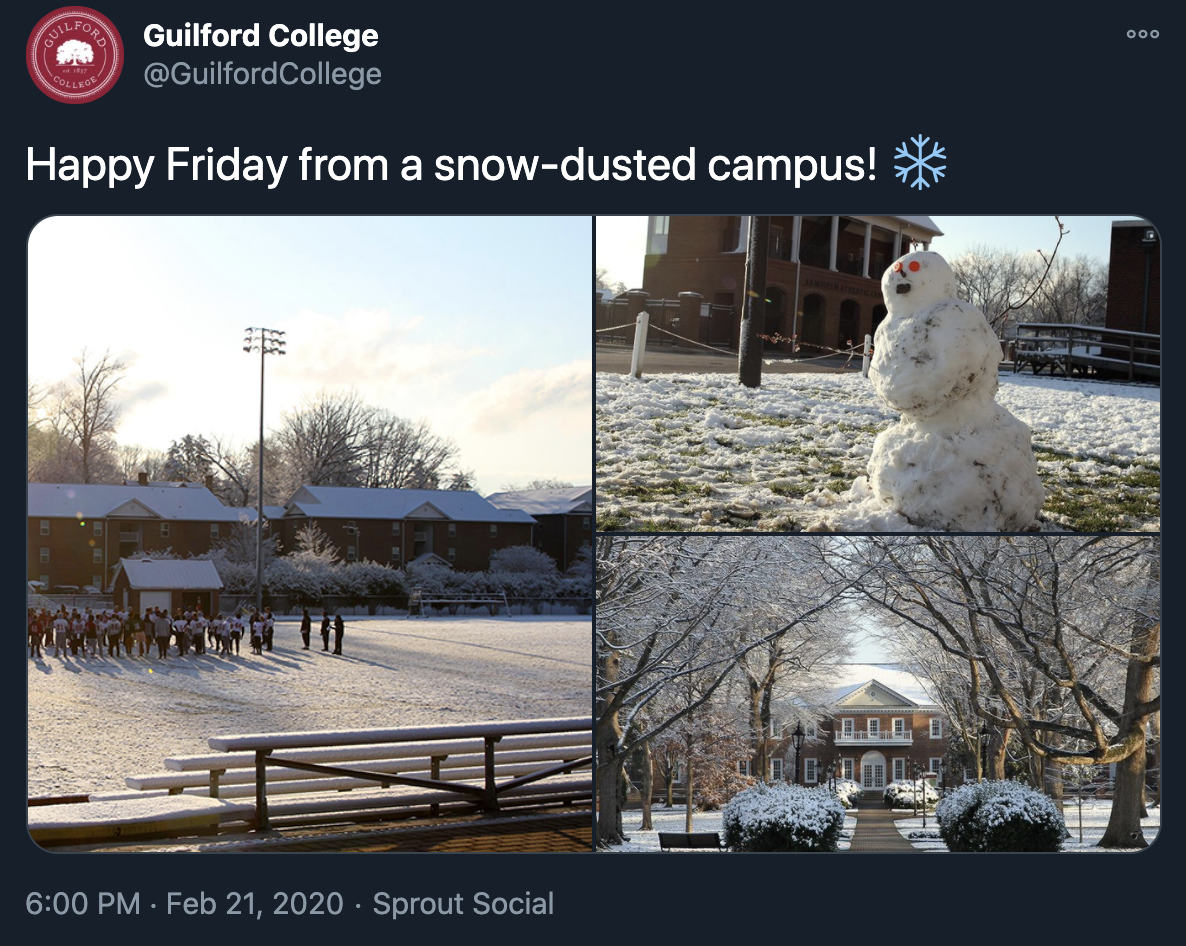 Guilford College Twitter Post