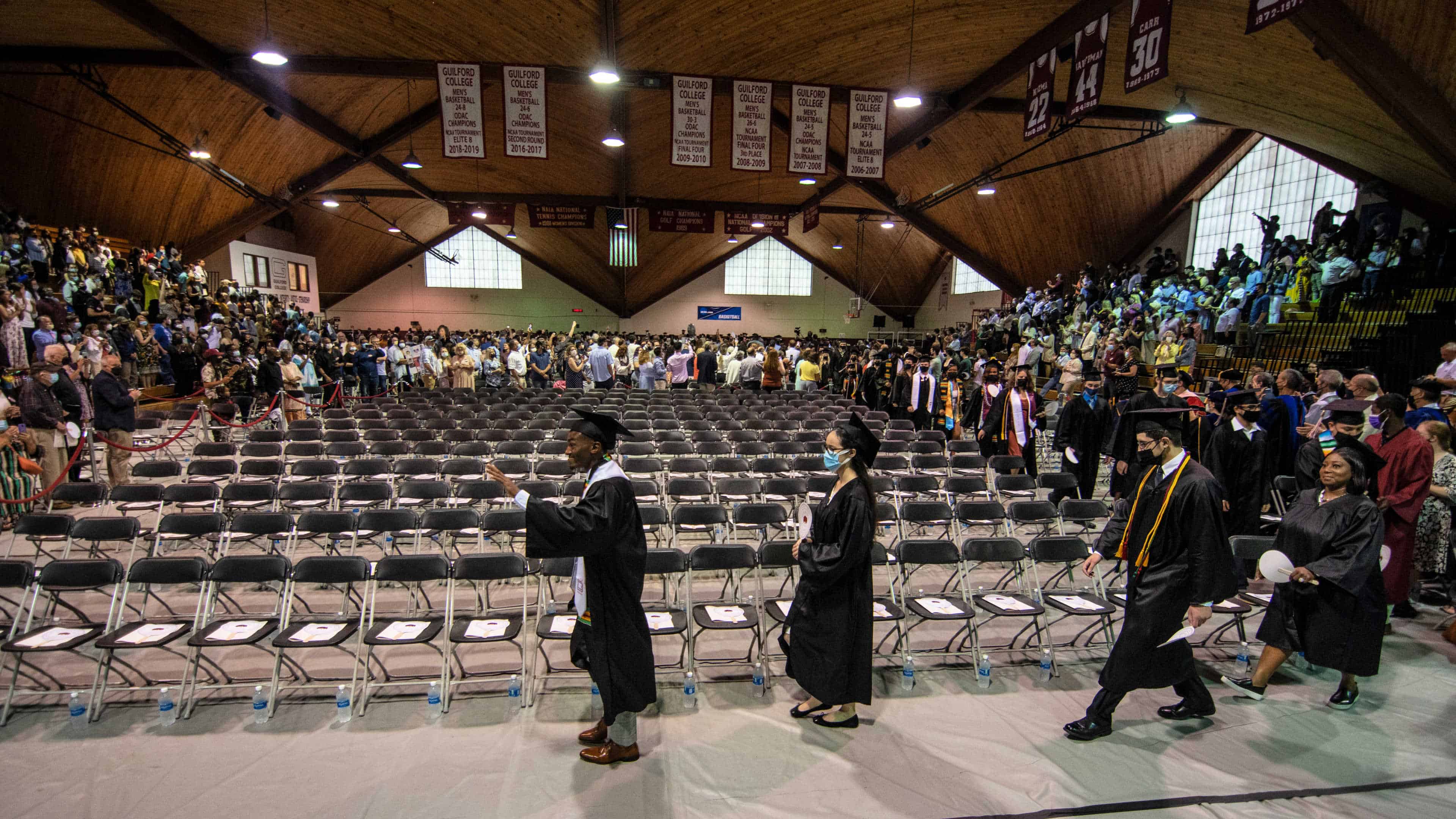 Students file into Ragan-Brown gym to fill their seats at Commencement 2022.