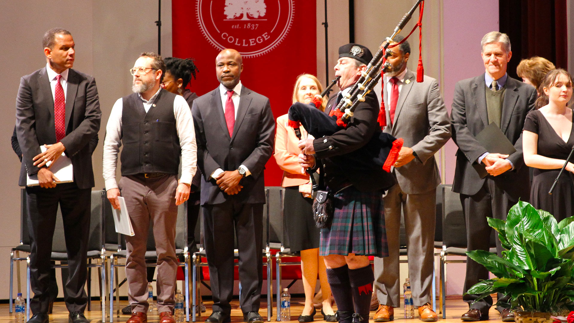 Bagpiper David Thomas Jr. led the processional.