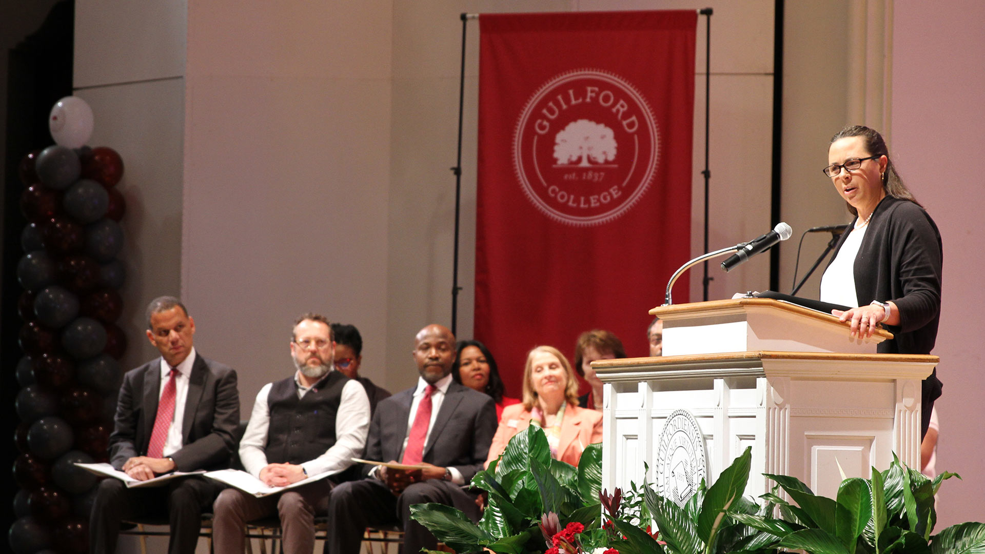 Brenda Swearingin, Faculty Clerk, offers greetings.