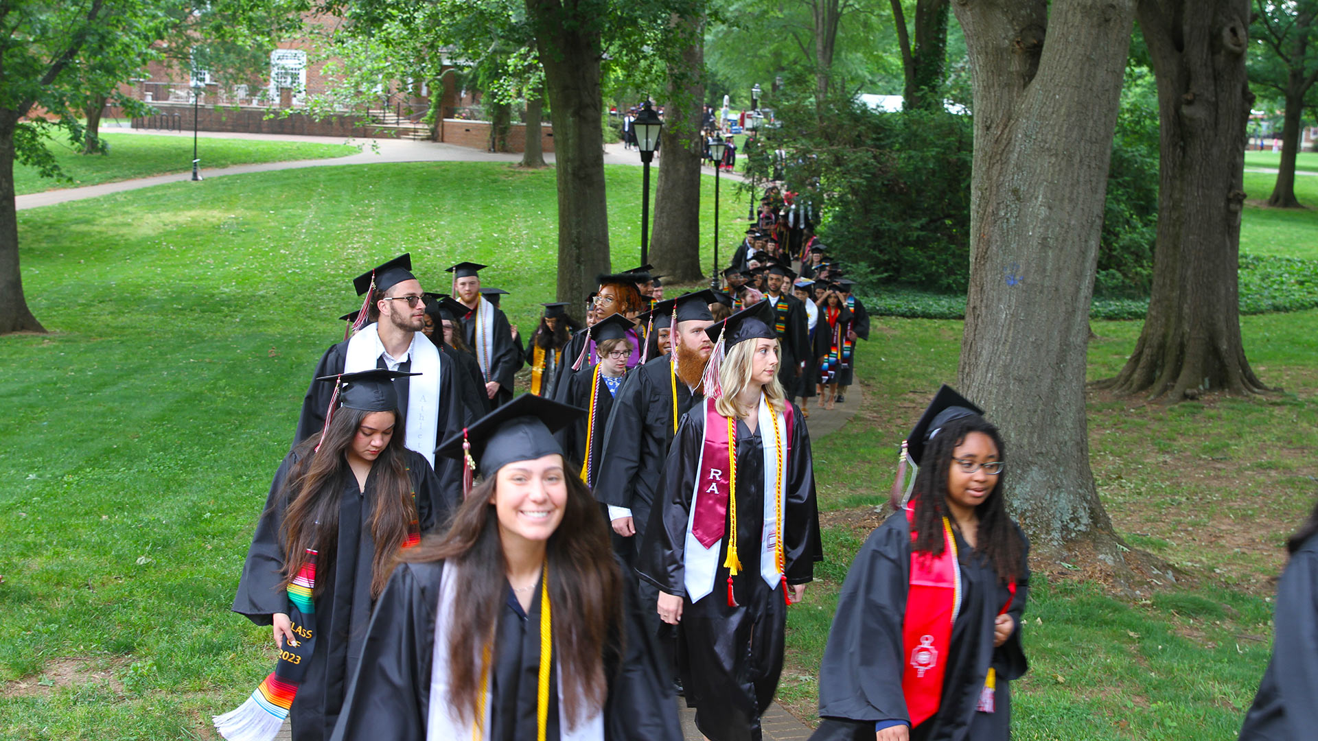 Walking toward the crowds