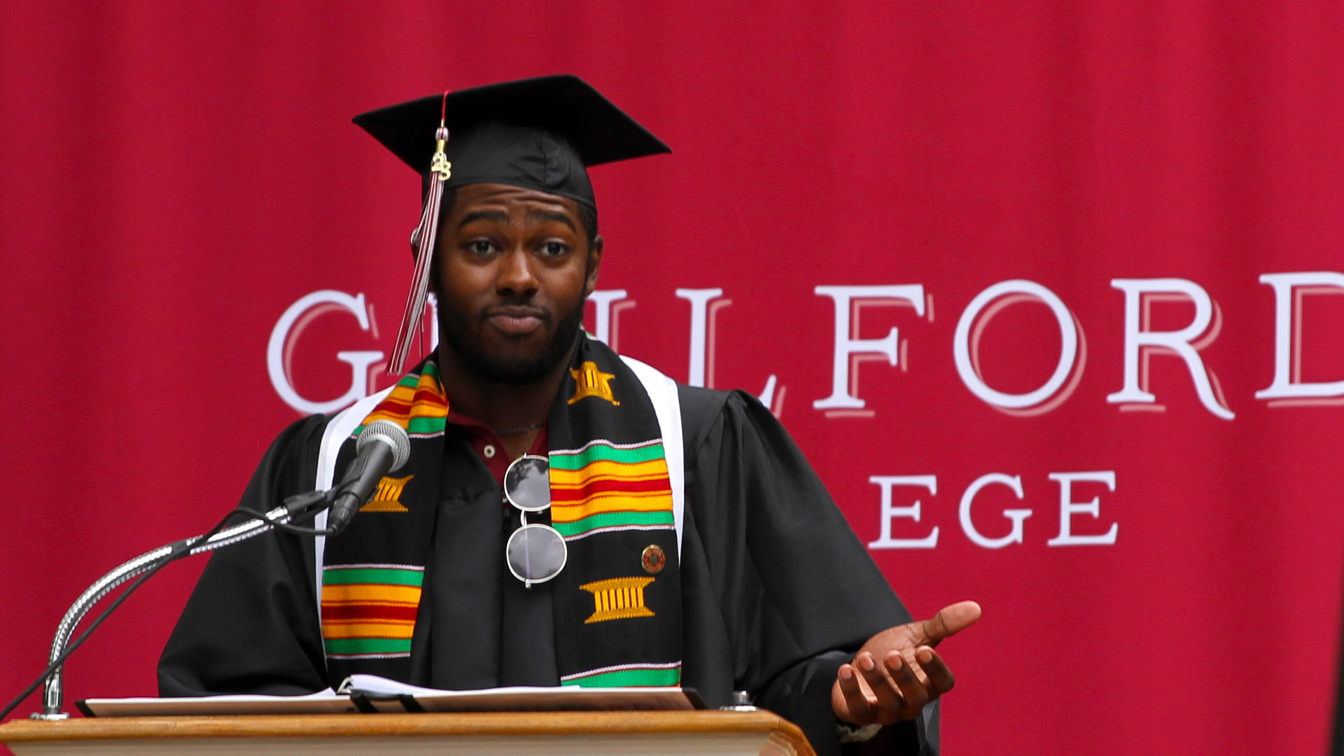 Larry McMillian '23, Speaker for the Class, reminded graduates they are undefeatable