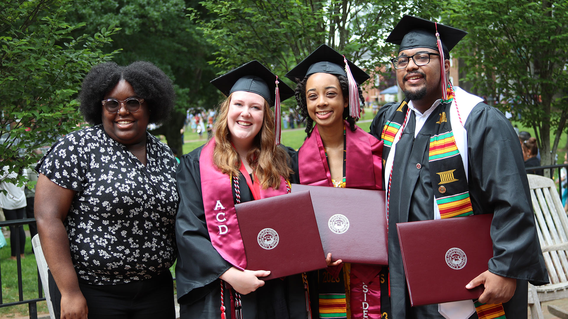 Celebrating at the reception following Commencement 2023