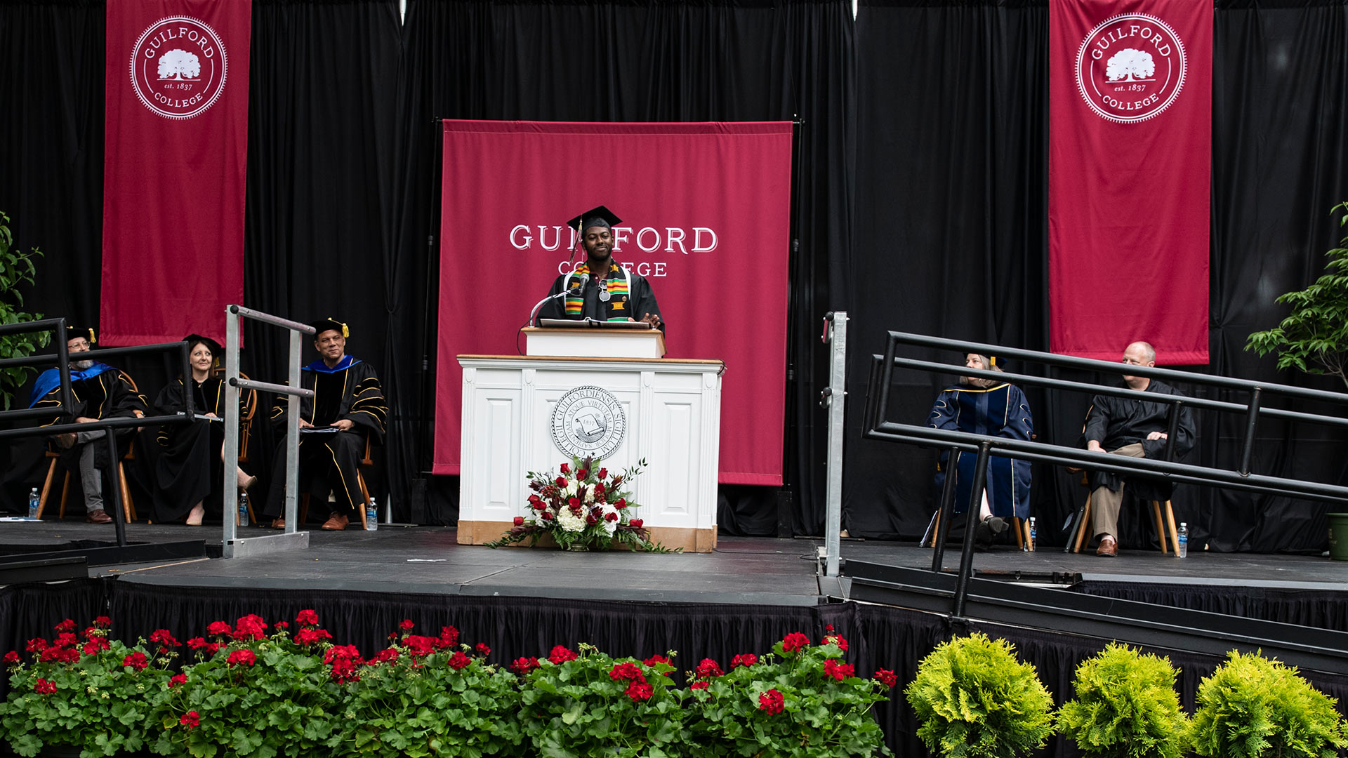 Larry McMillian '23 addresses his fellow graduates