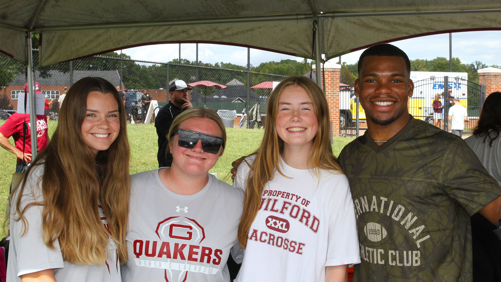 Student athletes from the men's and women's lacrosse team showed up for the football game.