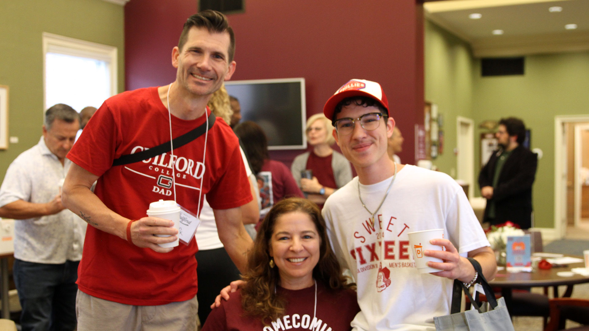 Coffee at the parent reception in Hendricks Hall