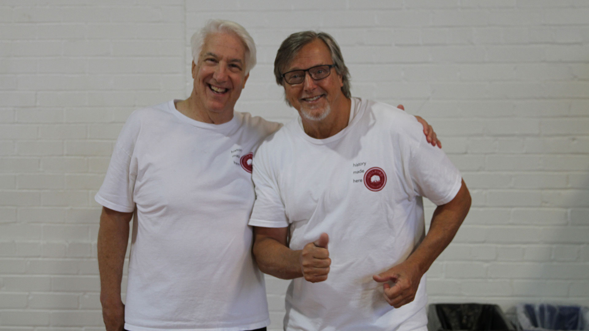 We promised Matt Mulligan '80, left, and Bill Thomas '79 front page coverage!.
