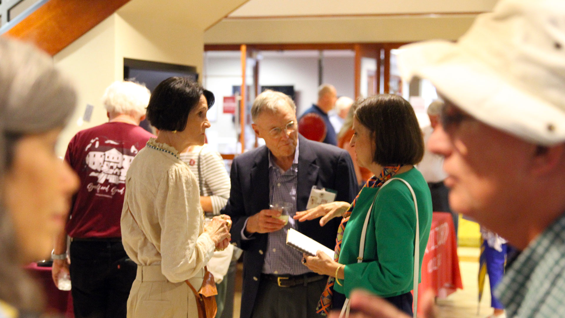 Jim '65 and Kate Schlosser '73 met with President Jean Bordewich at Friday's opening recption.