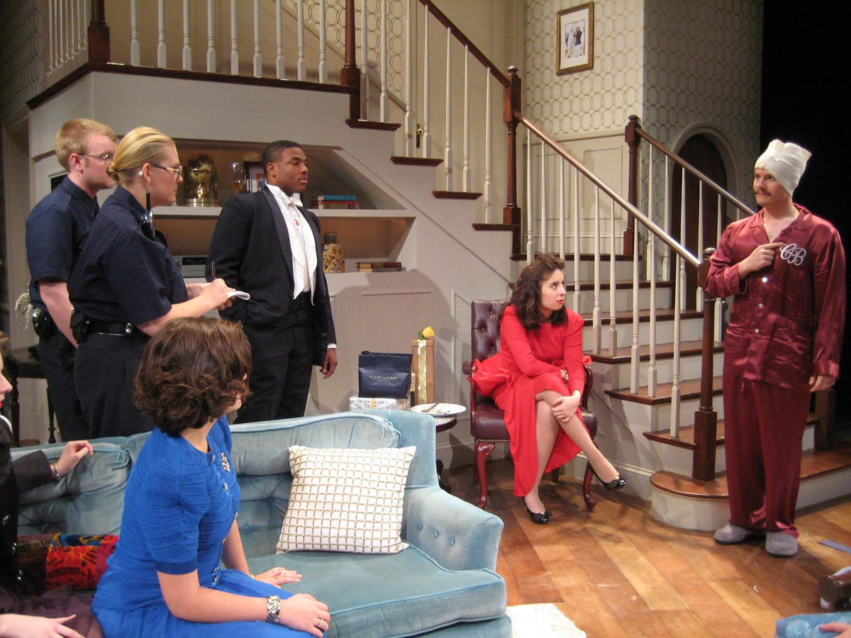 Scene from "Rumors by Neil Simon" a Guilford College Theatre Production in 2014.