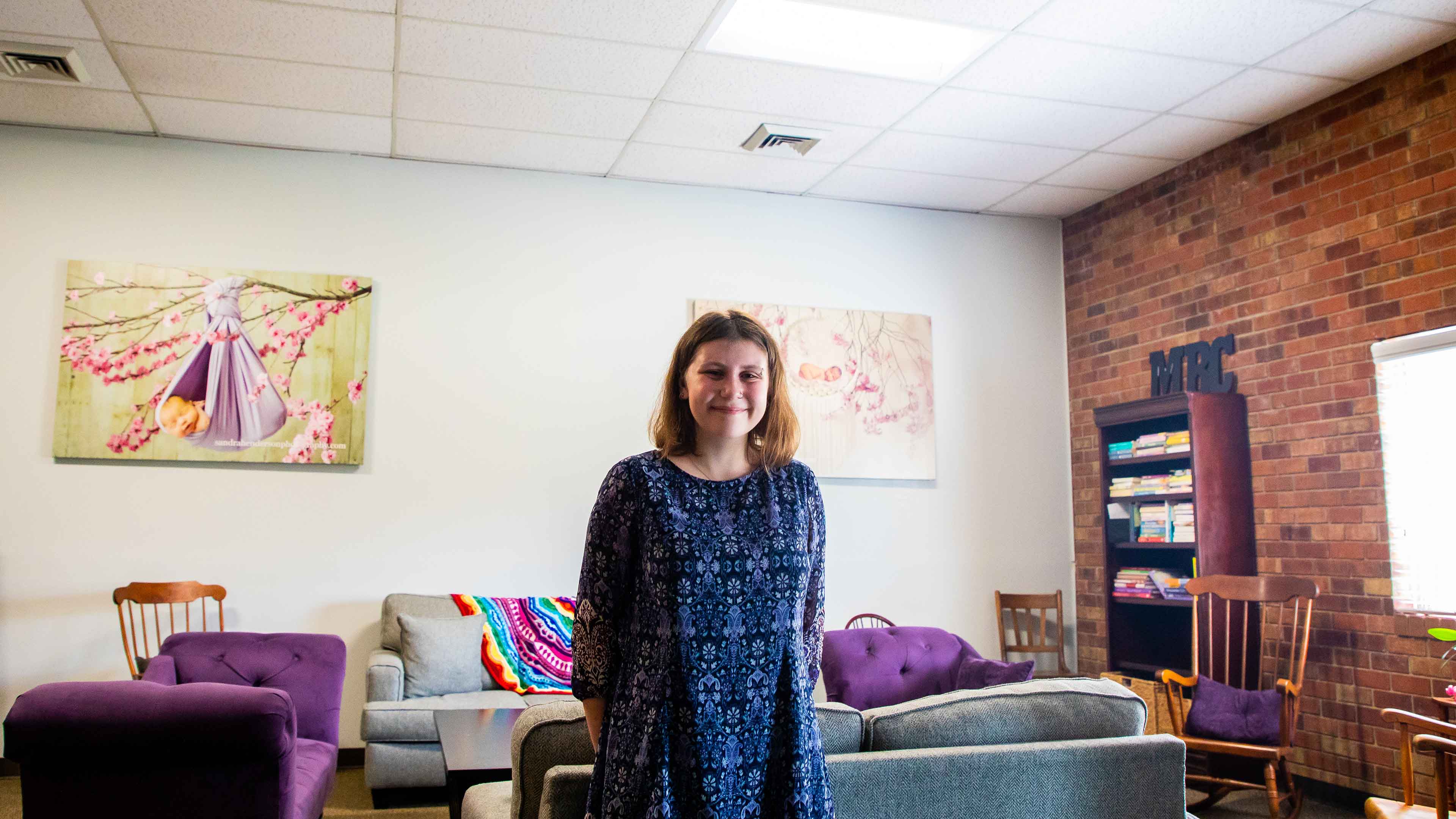 Hannah Kaplan takes a photo during her internship.