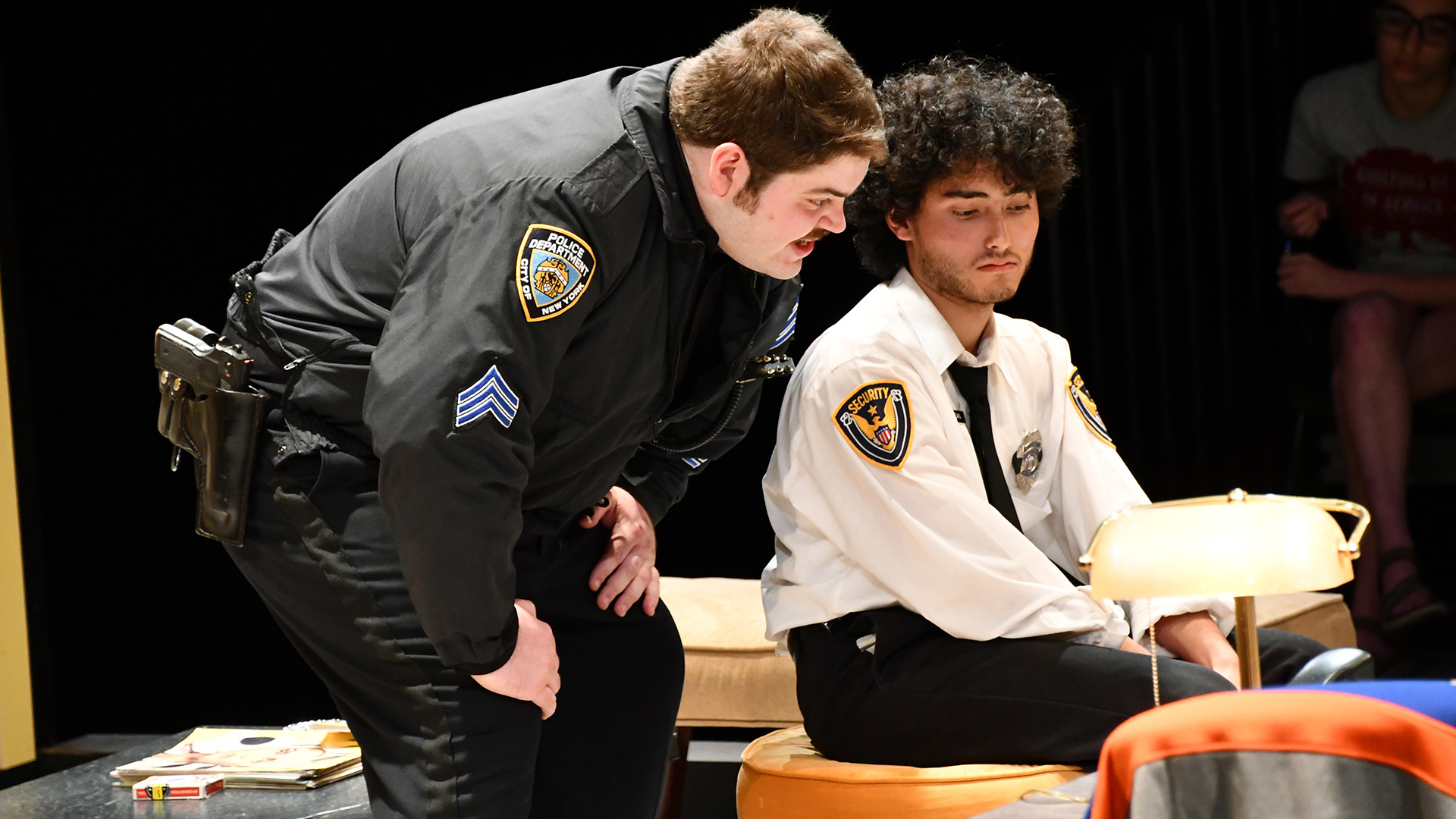 Students perform in a scene from Lobby hero.