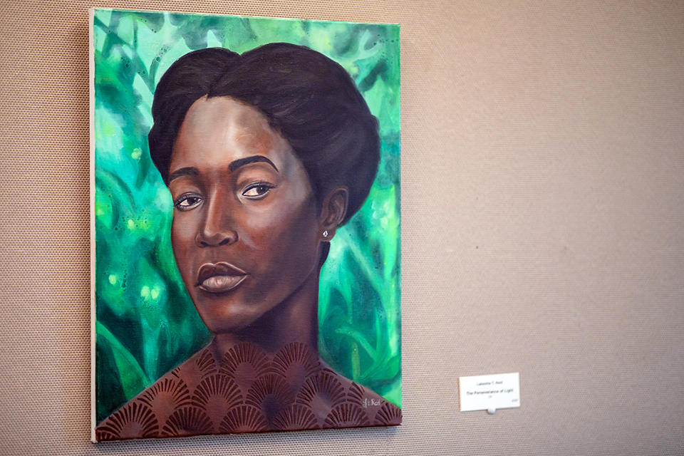 Painting at "When they See Us" art exhibit.