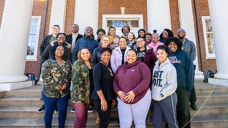 The Black History Month Planning Committee smiles for the camera!