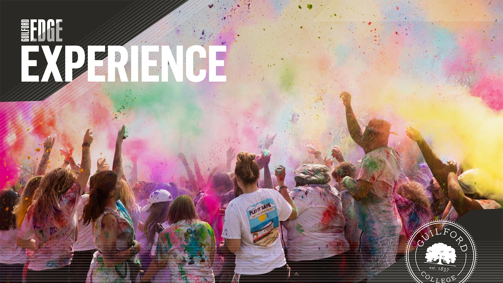 Guilford students participate in Colorfest at Serendipity, experiencing fellowship and fun on campus.