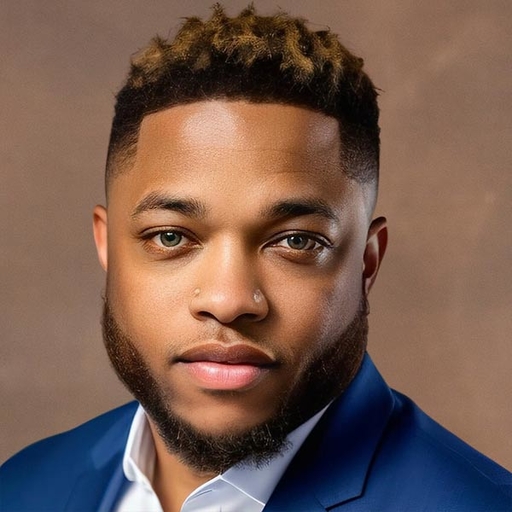 Elijah Dixon in a blue blazer