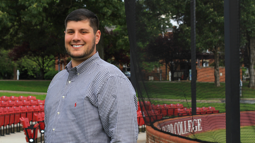 Portrait of Kyle Wooden by McBane Baseball Field.