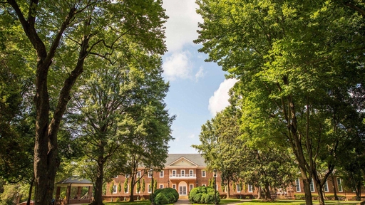 The Guilford College Quad shown in August.