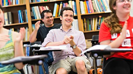 Students enjoy a lively class.