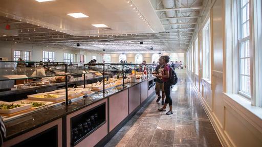 Students enjoy the new dining facilities.