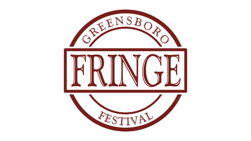 Burgundy and white Greensboro Fringe Festival logo