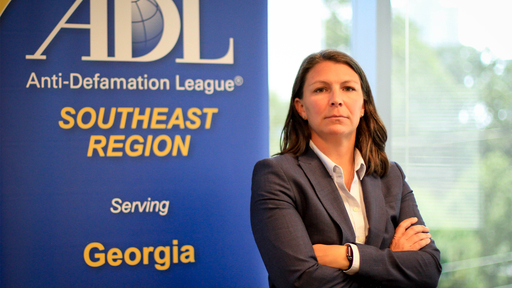 Alumna Erin Beacham in a portrait at the Anti-Defamation League, Southeast Region, in Georgia.