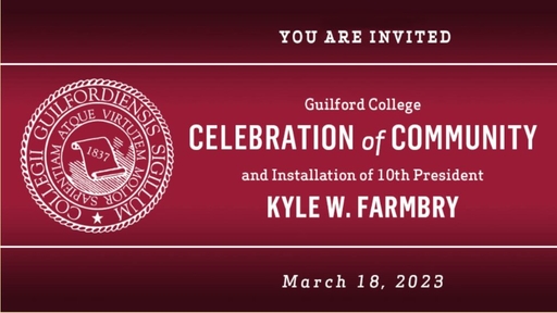 Image that includes the College seal and event details.