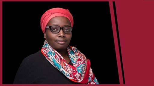 Marie Jeanne Ndimbira-Rosner in a bright scarf