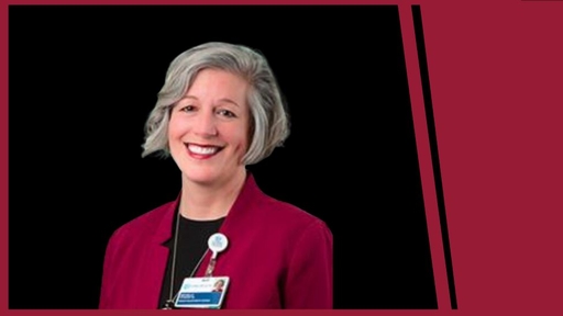 Michelle Schneider in a burgundy blazer