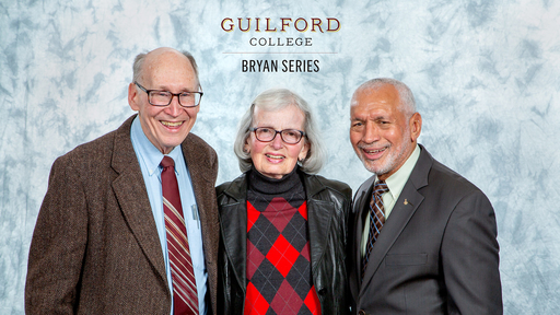 Charles Bolden poses with Legacy Society members at a reception for the speaker in Spring 2024
