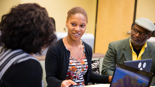 Continuing Education students study in Hege Library.