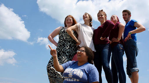 Guilford College students pose as they study abroad in Italy. 