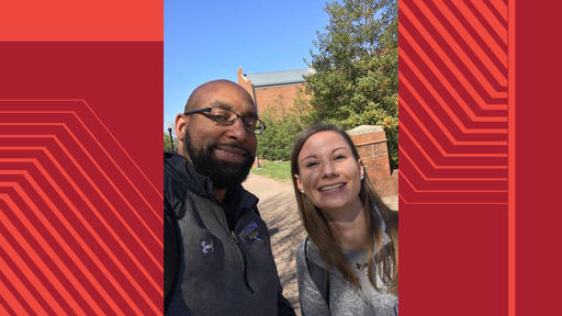 Student Amber Dubois and Rob Knox of Towson University