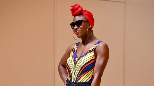 A model in the fashion show during African Night 2019.