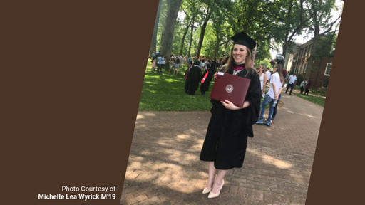 Michelle Wyrick takes a photo at graduation.