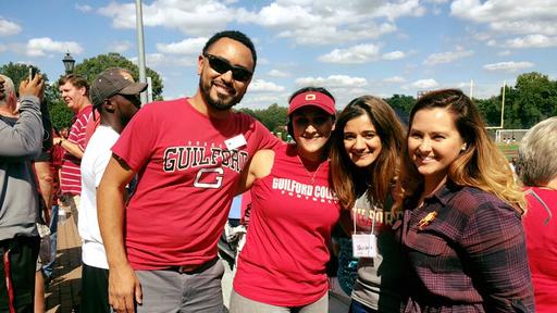 Guilfordians pose for a photo at Homecoming.